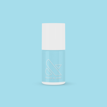 Bottle of Honest & True gel polish in serene blue for calm, long-lasting at-home manicure and pedicure use