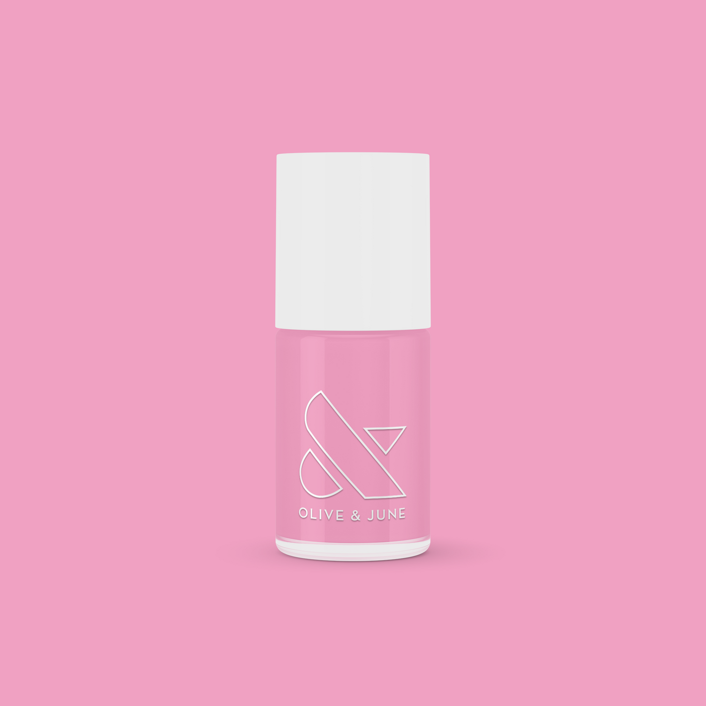 JM gel polish bottle in pinky lavender shade by Olive and June for smooth, long-lasting at-home manicures