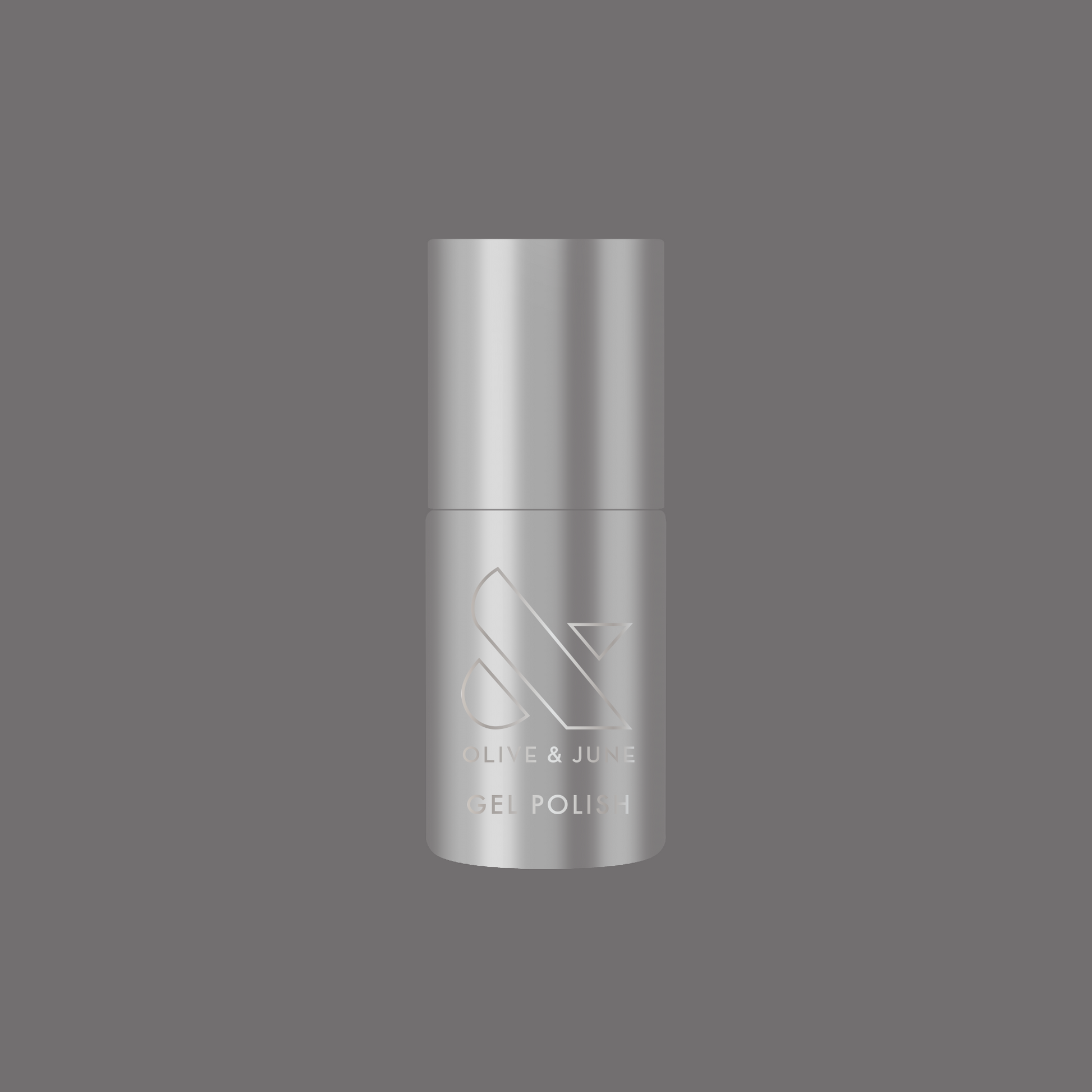 Cosmic Silver - Gel metallic silver gel polish bottle by Olive and June for long-lasting mani and quick dry polish