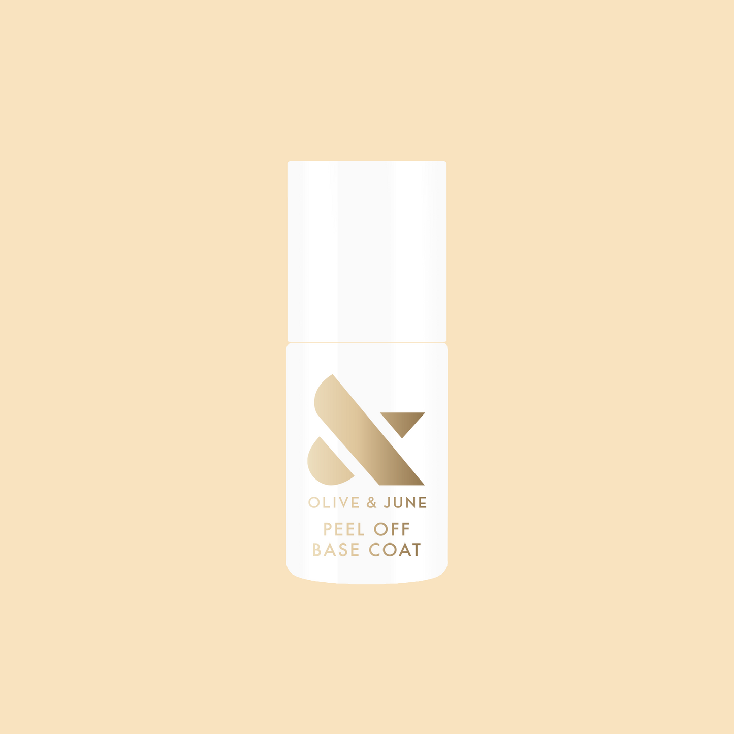 Peel Off Base Coat bottle by Olive and June for easy, gentle gel polish removal and nail hydration at home mani.