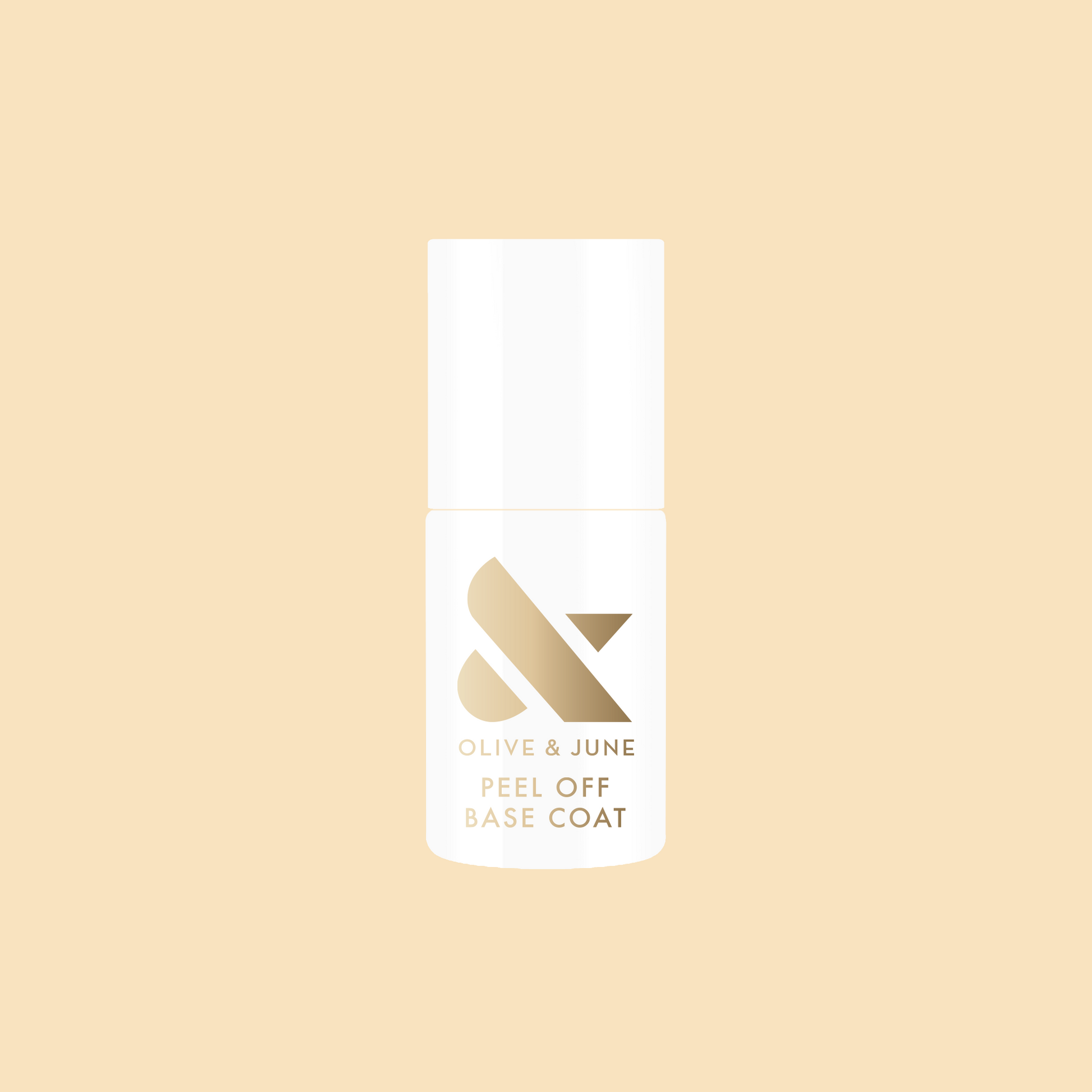Peel Off Base Coat bottle by Olive and June for easy, gentle gel polish removal and nail hydration at home mani.