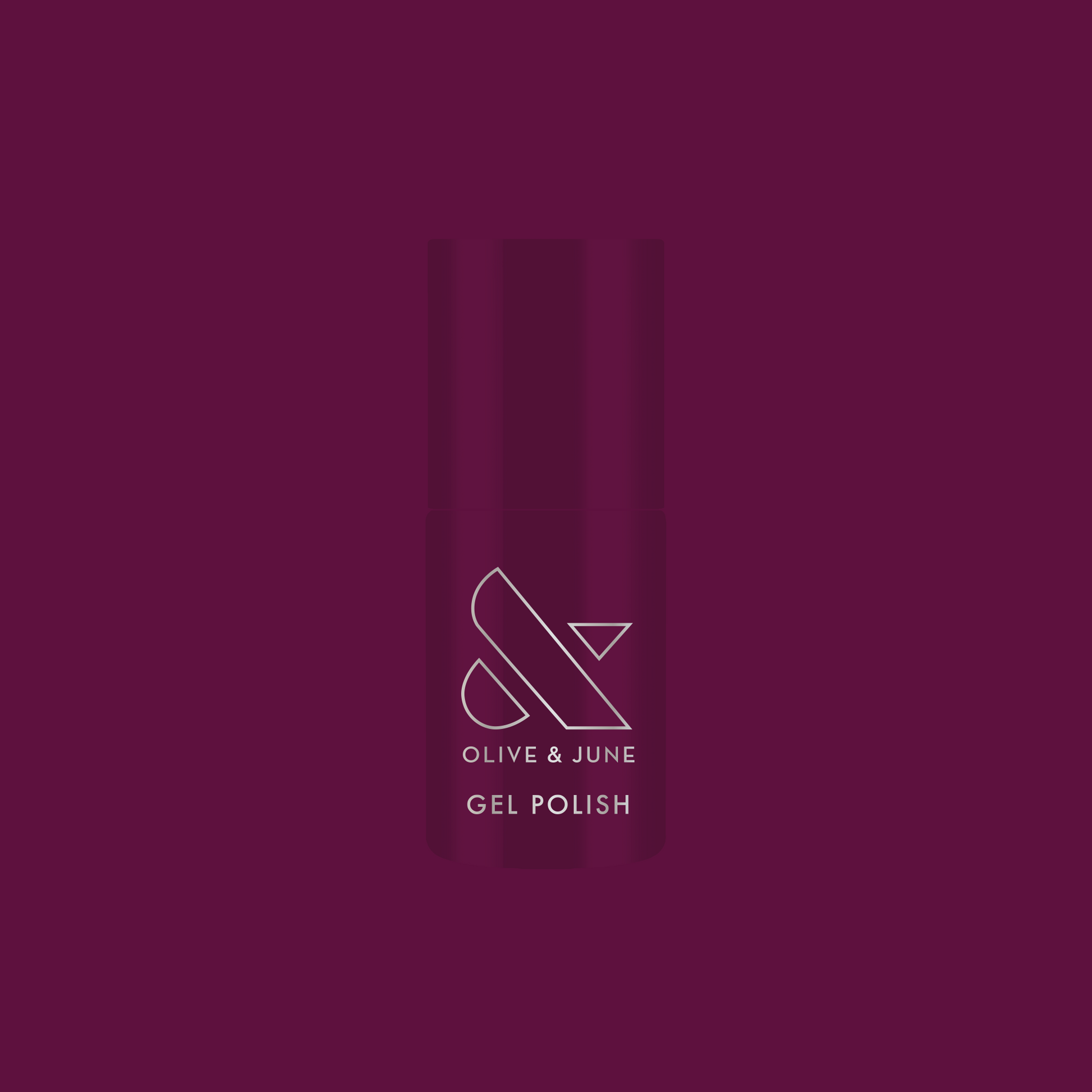 Plaza - Gel bottle with deep mulberry purple gel polish for a rich, long-lasting manicure by Olive and June