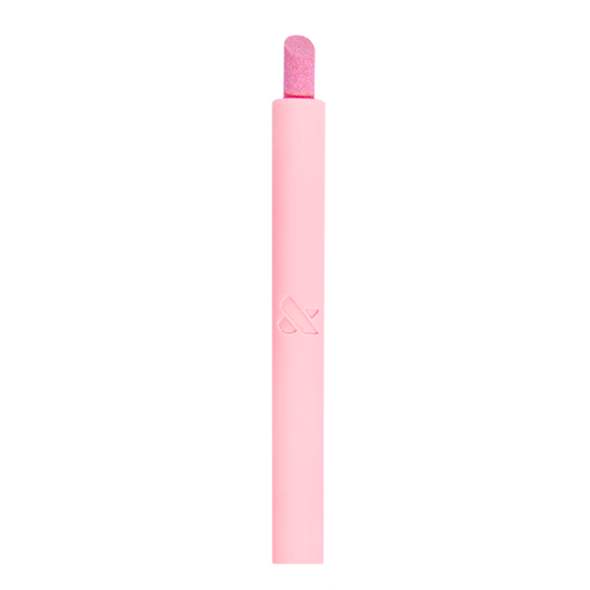 Cuticle Buffer tool in pink with textured tip for gentle cuticle care, remover, pusher, and buffer at home manicure use