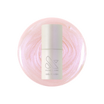 BAROQUE Gel bottle on a pearly pink iridescent gel polish swirl for manicure and at-home mani use