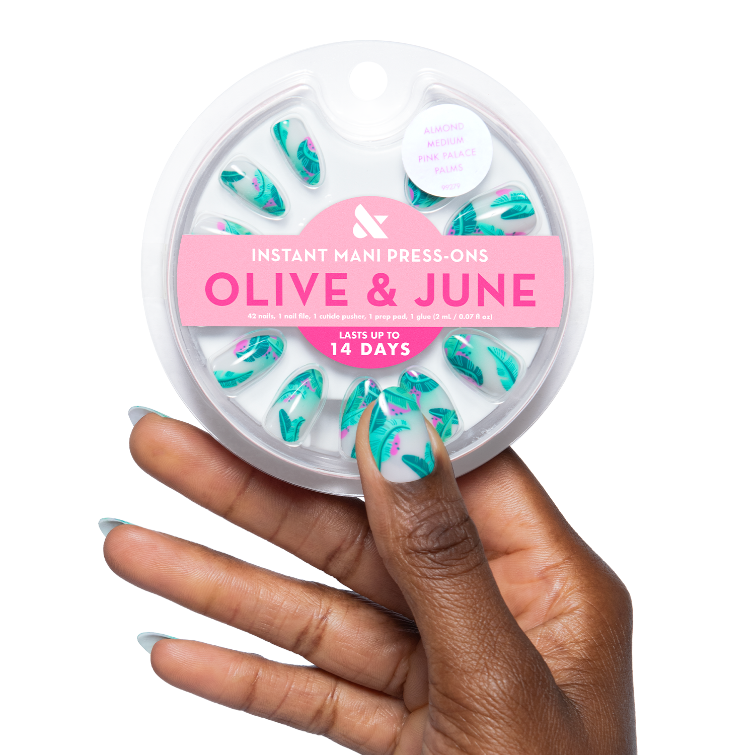 Pink Palace Palms - Press On | Medium | Almond