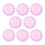 Super Stick Tab Pack showing eight pink adhesive nail tab wheels with application instructions for press-on mani use