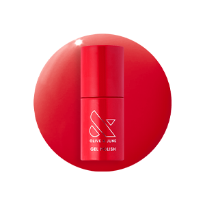 Secret Recipe - Gel bottle with vibrant blue-toned red polish, perfect for long-lasting at-home gel manicures.
