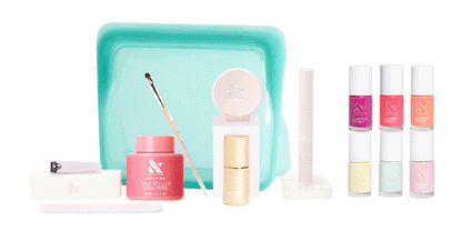The Quick Dry Mani System - 6 Polishes with remover, tools, and tray for easy at-home manicure and long-lasting quick dry polish